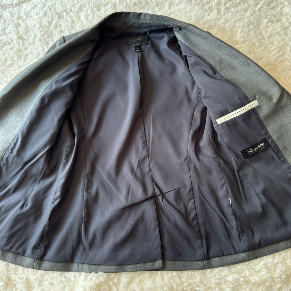 J CREW Campbell blazer gray wool Tollegno 1900 made in Italy Bi-Stretch Size 2 - Picture 10 of 12